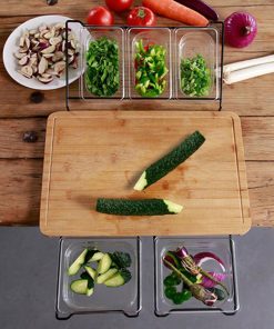 Planche à découper bois avec bac