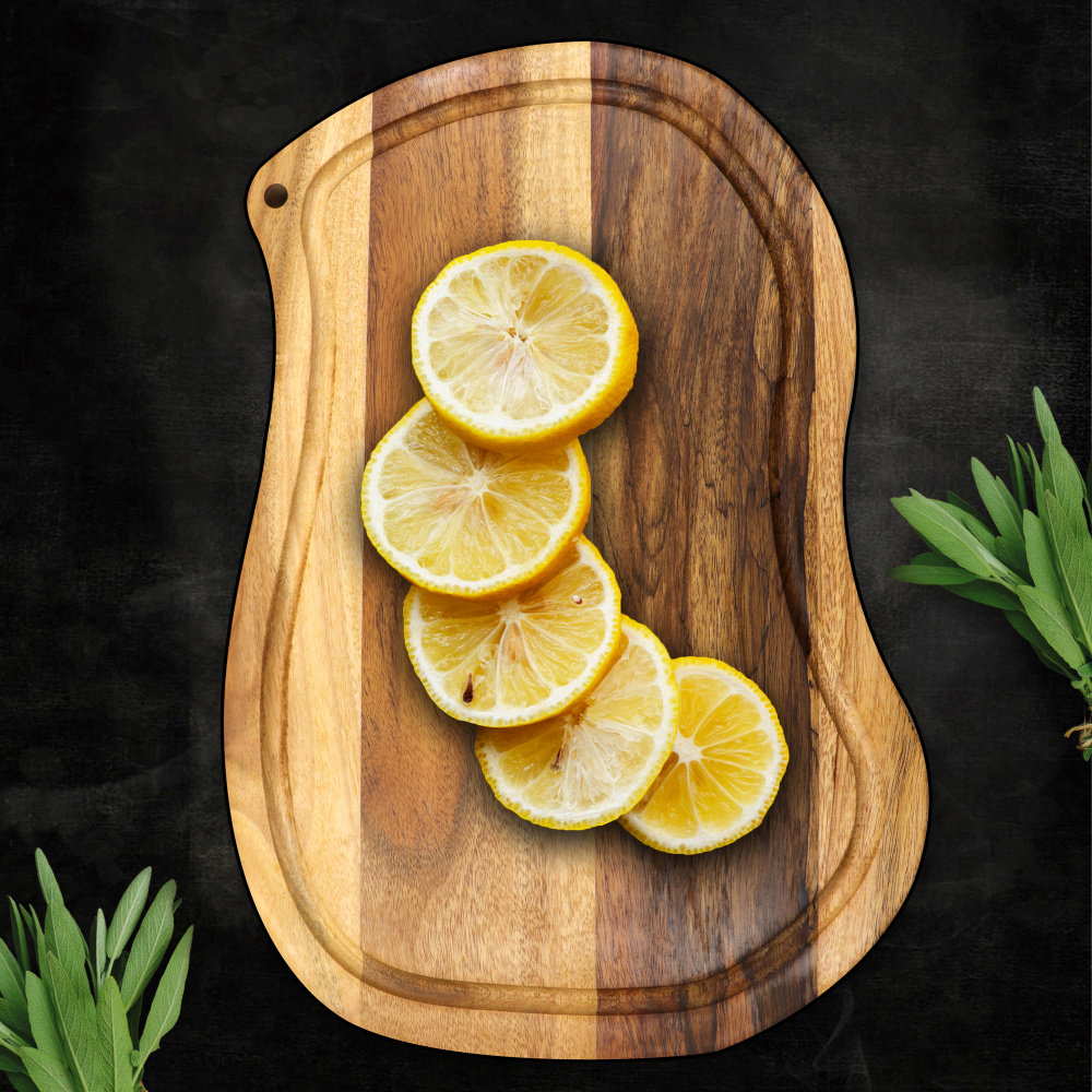 Planche à découper bois avec rigole