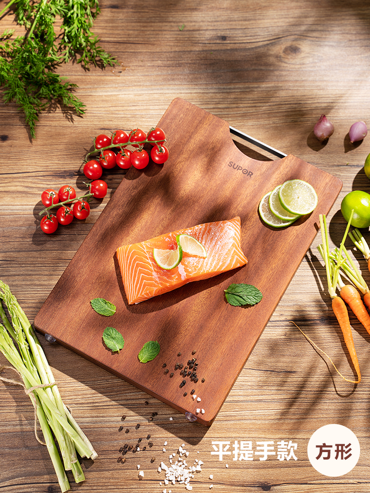 Planche à découper avec récupérateur - Bois d'ébène