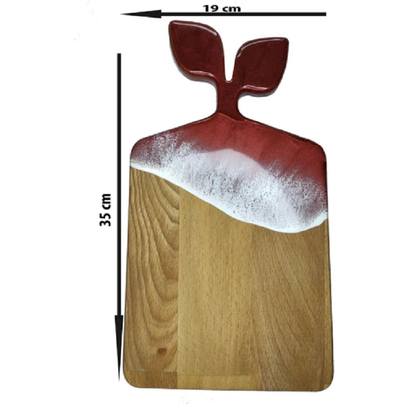 Planche à Découper époxy Et Bois D'olivier Fait Main - Orange Décoratif